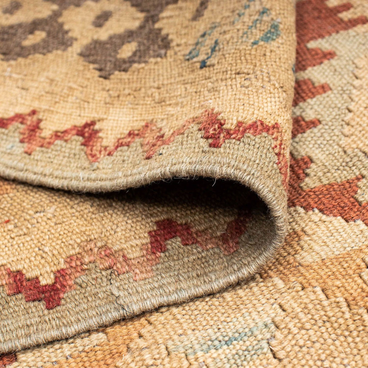 Alfombra de pasillo Alfombra Kelim - Oriental - 201 x 84 cm - beige