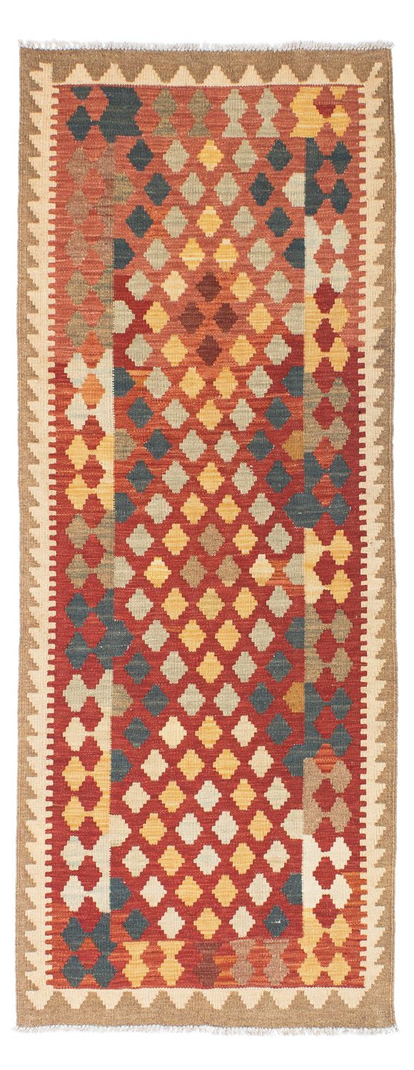 Alfombra de pasillo Alfombra Kelim - Oriental - 198 x 74 cm - rojo claro