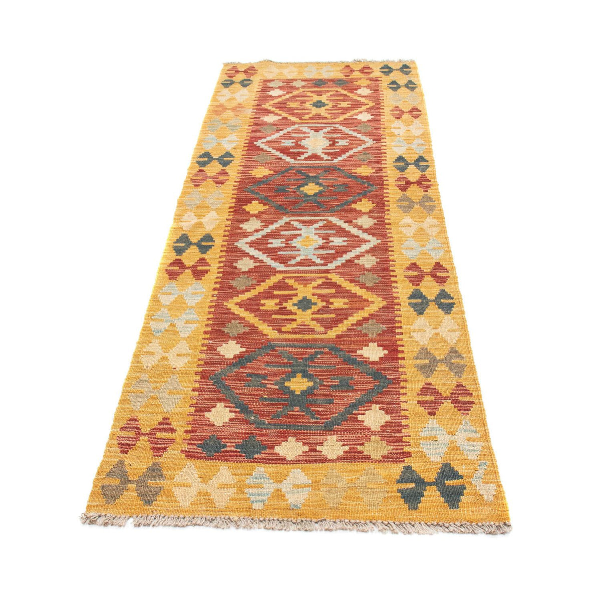 Alfombra de pasillo Alfombra Kelim - Oriental - 202 x 72 cm - multicolor