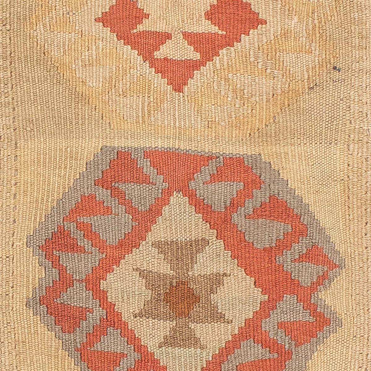 Alfombra de pasillo Alfombra Kelim - Splash - 199 x 67 cm - beige