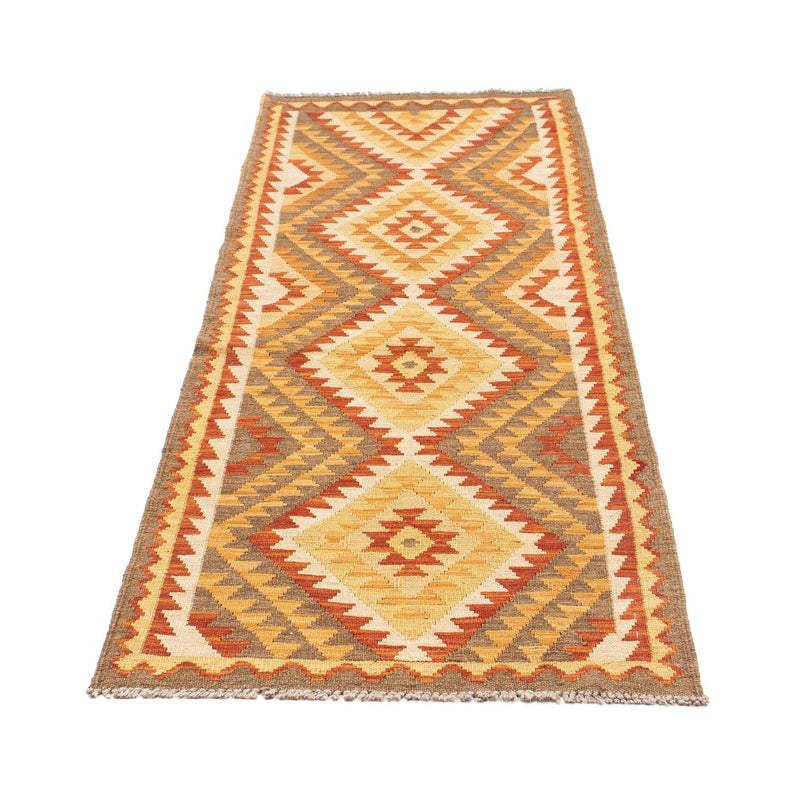 Alfombra de pasillo Alfombra Kelim - Oriental - 192 x 69 cm - marrón claro