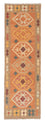 Alfombra de pasillo Alfombra Kelim - Splash - 200 x 62 cm - marrón