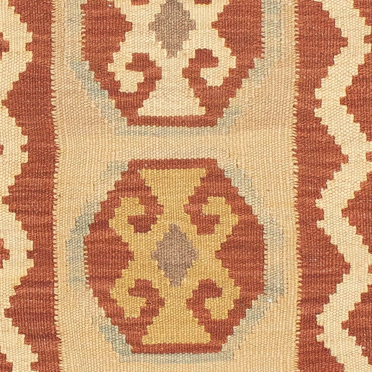Alfombra de pasillo Alfombra Kelim - Splash - 197 x 68 cm - marrón claro