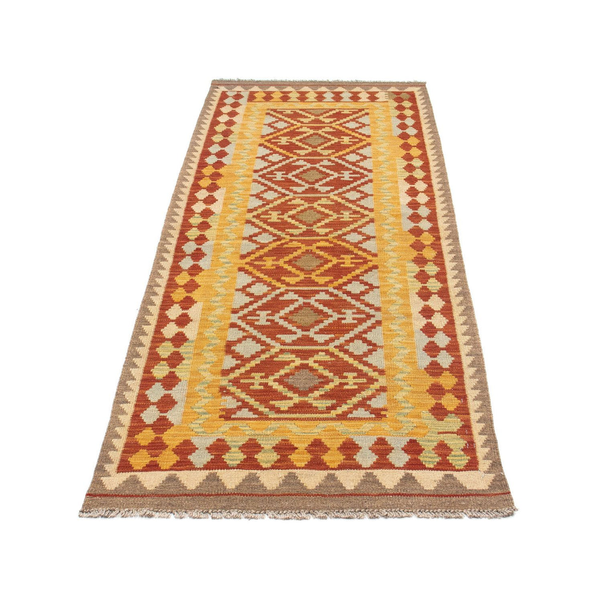 Alfombra de pasillo Alfombra Kelim - Oriental - 195 x 73 cm - rojo