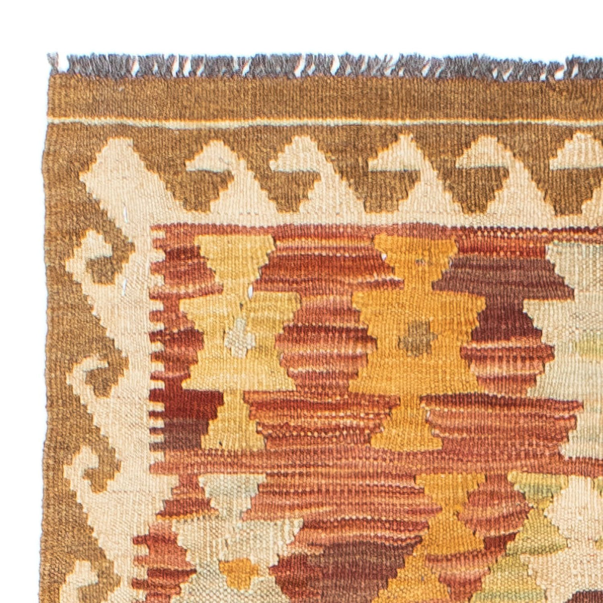 Alfombra de pasillo Alfombra Kelim - Oriental - 198 x 73 cm - beige