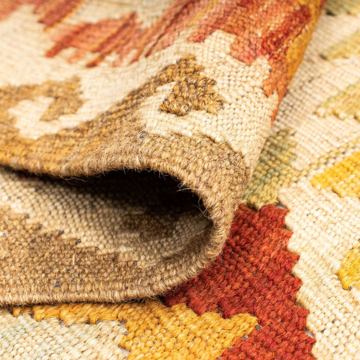 Alfombra de pasillo Alfombra Kelim - Oriental - 198 x 73 cm - beige