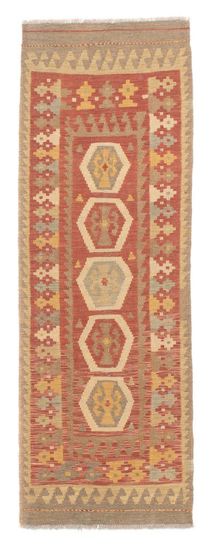 Alfombra de pasillo Alfombra Kelim - Splash - 193 x 64 cm - óxido