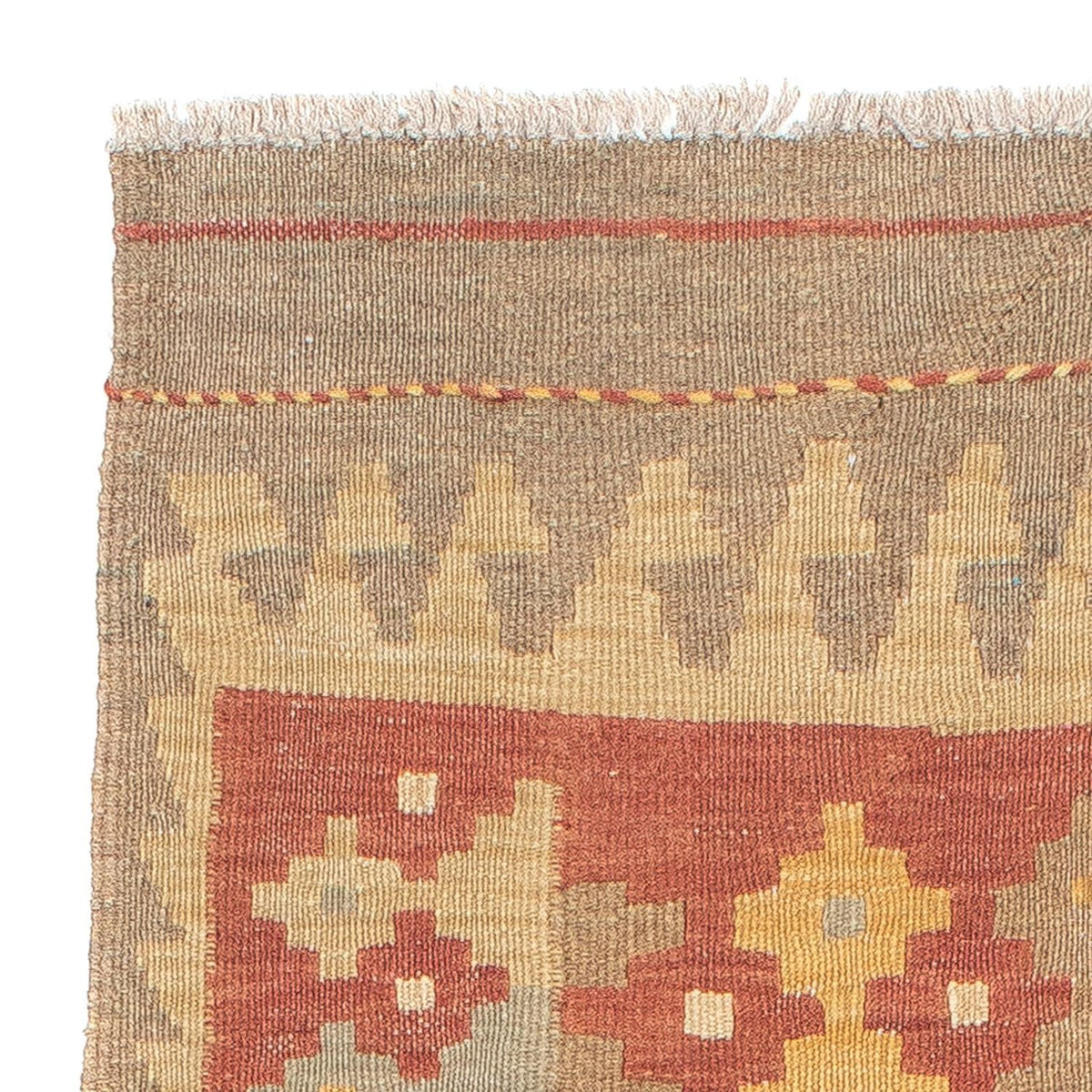 Alfombra de pasillo Alfombra Kelim - Splash - 193 x 64 cm - óxido