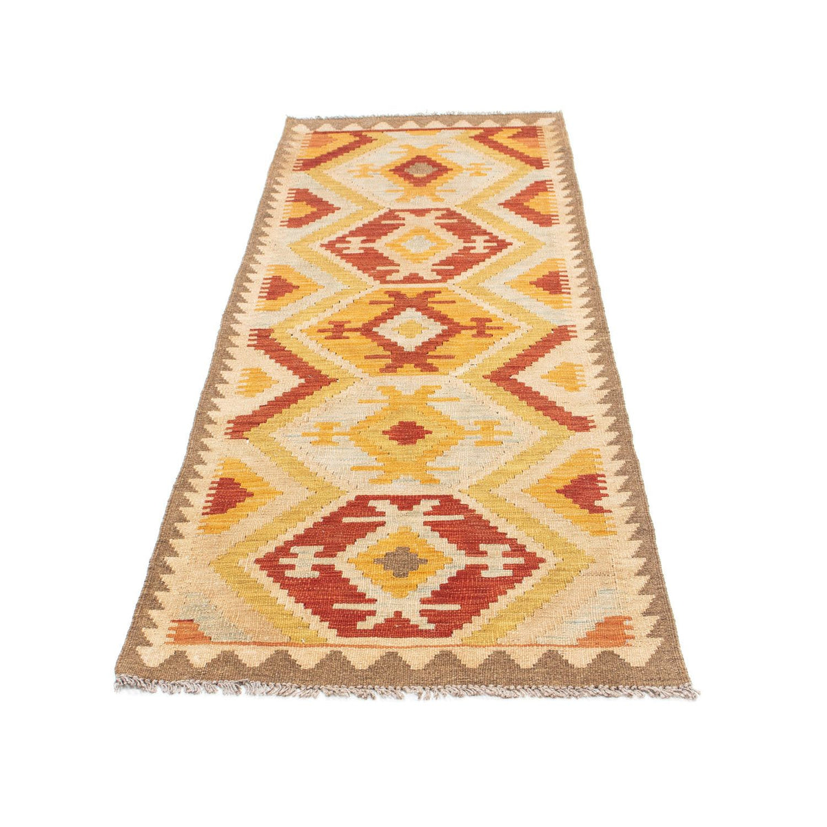 Alfombra de pasillo Alfombra Kelim - Oriental - 197 x 70 cm - beige