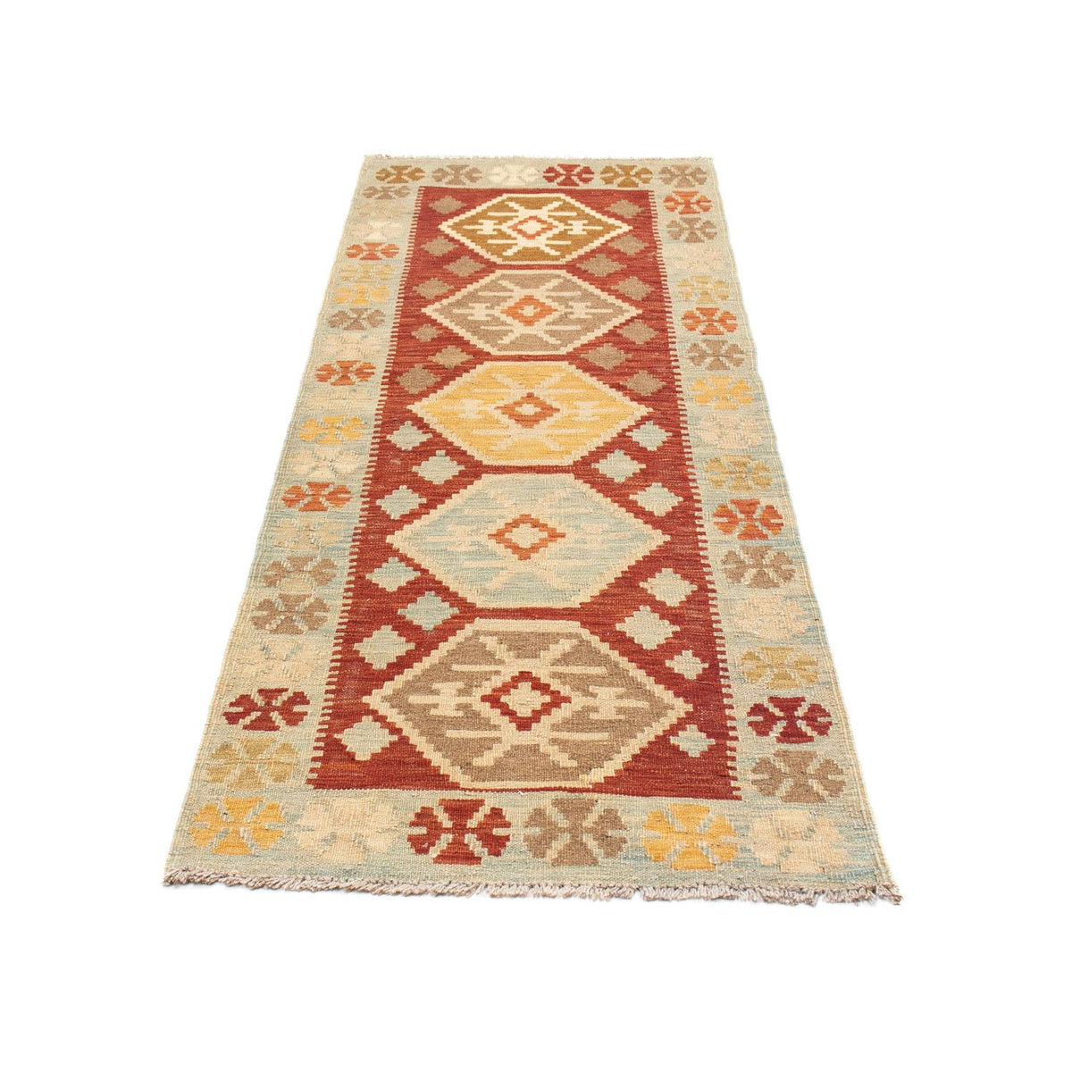 Alfombra de pasillo Alfombra Kelim - Oriental - 203 x 70 cm - beige