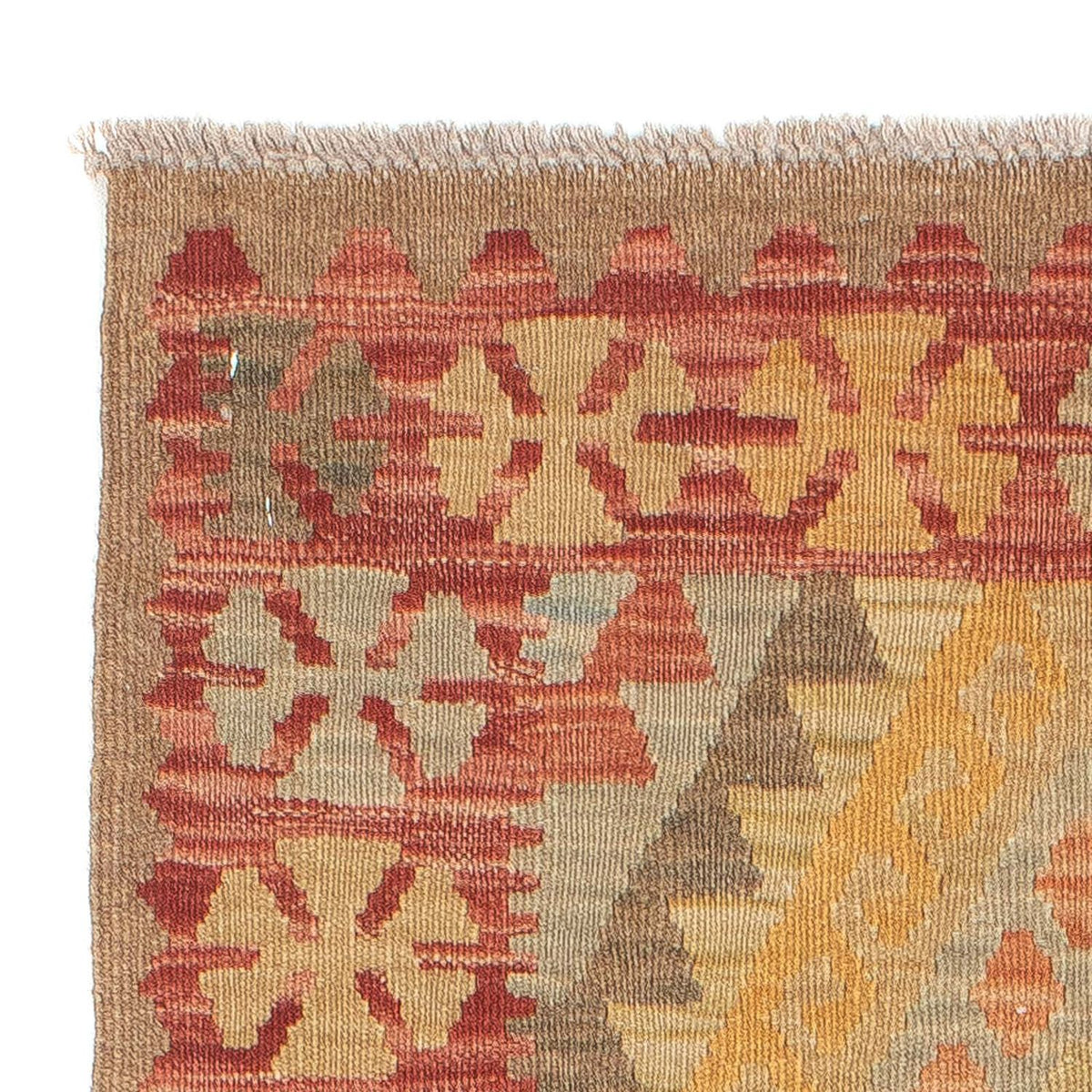Alfombra de pasillo Alfombra Kelim - Splash - 207 x 66 cm - rojo claro