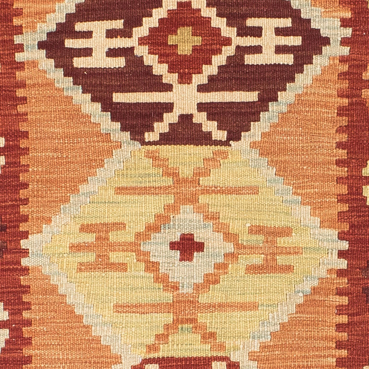 Alfombra de pasillo Alfombra Kelim - Oriental - 201 x 64 cm - marrón claro