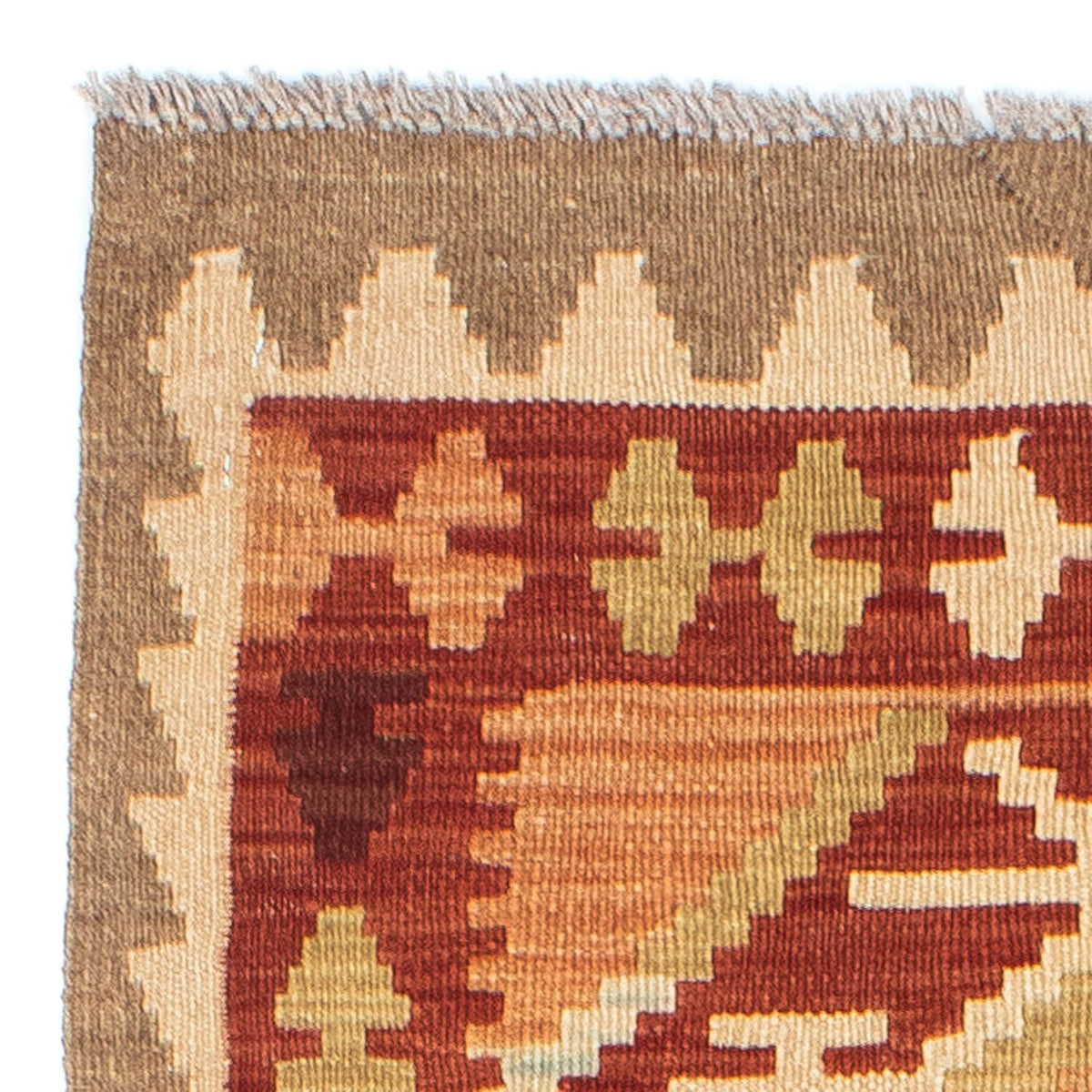 Alfombra de pasillo Alfombra Kelim - Oriental - 201 x 64 cm - marrón claro