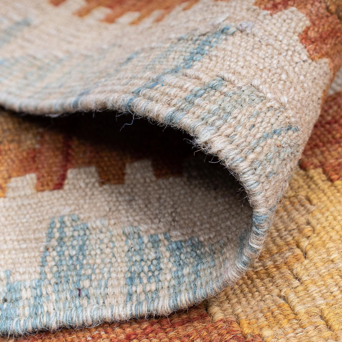 Alfombra de pasillo Alfombra Kelim - Splash - 202 x 62 cm - óxido