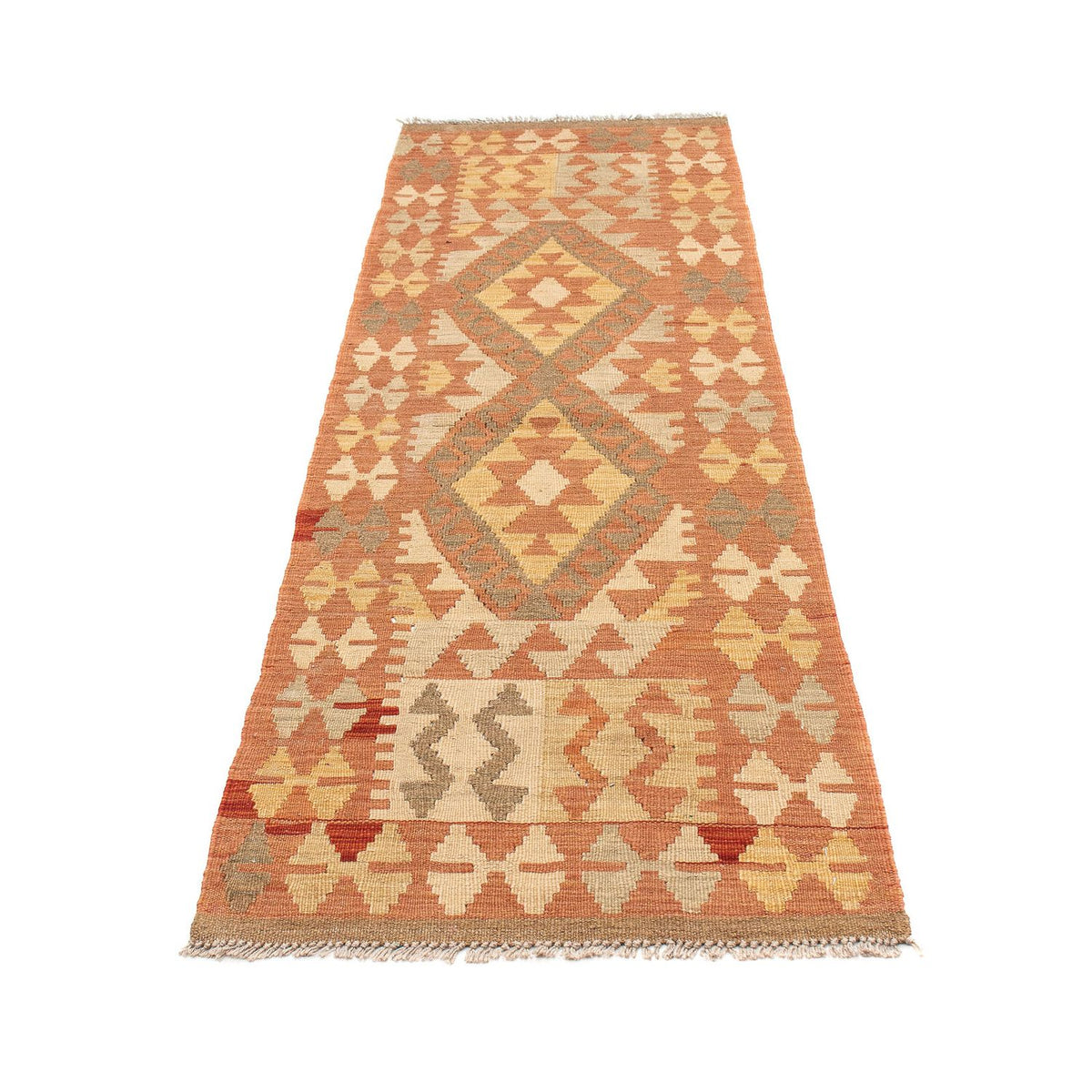Alfombra de pasillo Alfombra Kelim - Splash - 207 x 65 cm - rojo claro