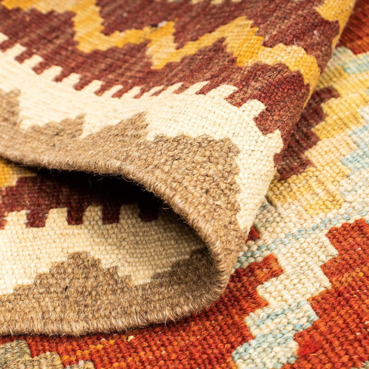 Alfombra de pasillo Alfombra Kelim - Oriental - 210 x 72 cm - marrón claro