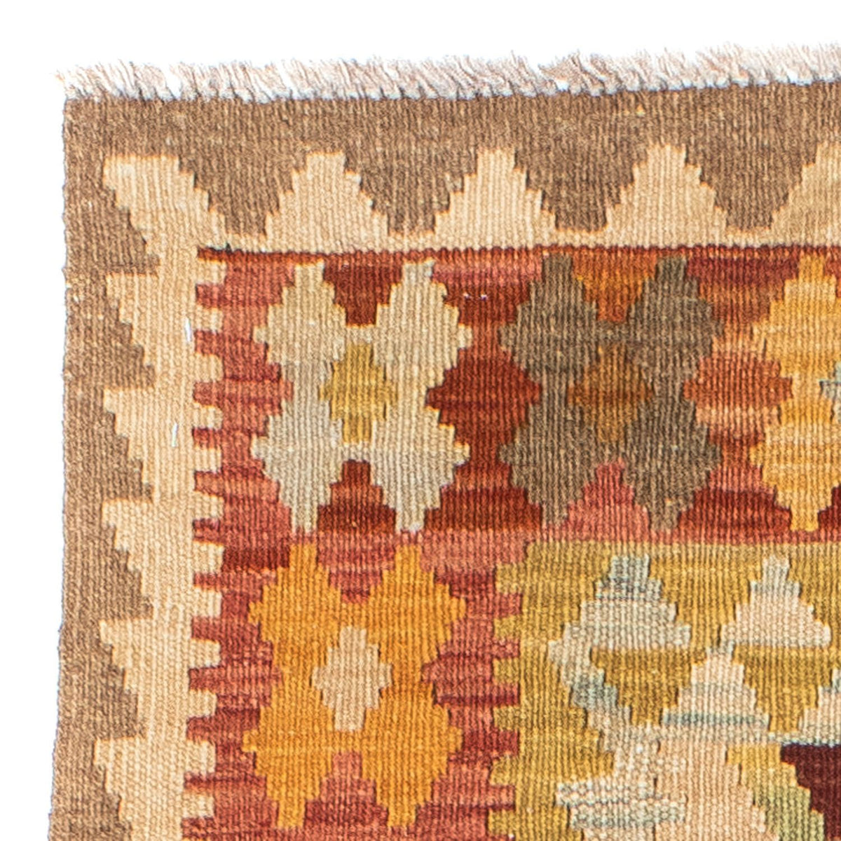 Alfombra de pasillo Alfombra Kelim - Oriental - 195 x 74 cm - beige