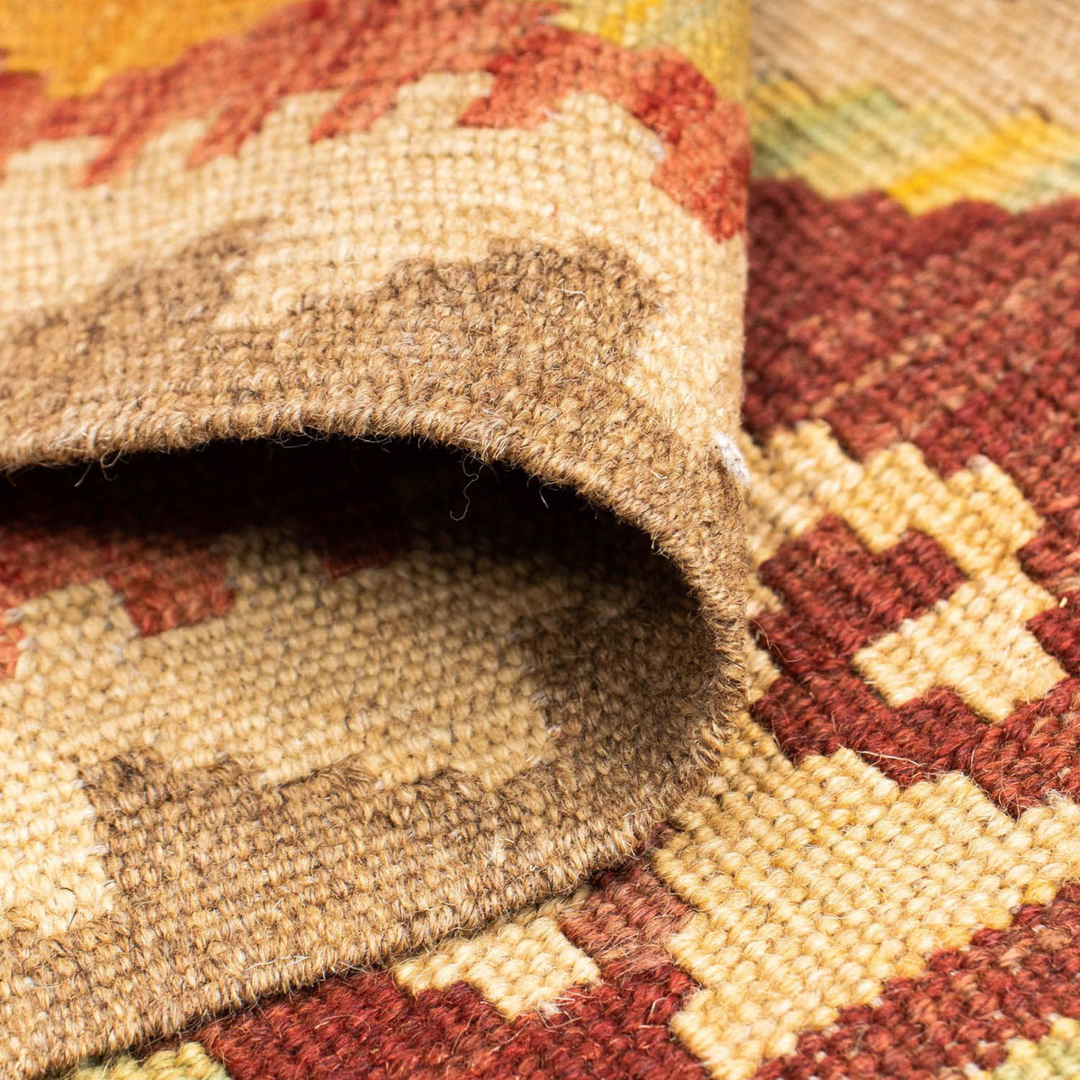 Alfombra de pasillo Alfombra Kelim - Oriental - 195 x 74 cm - beige