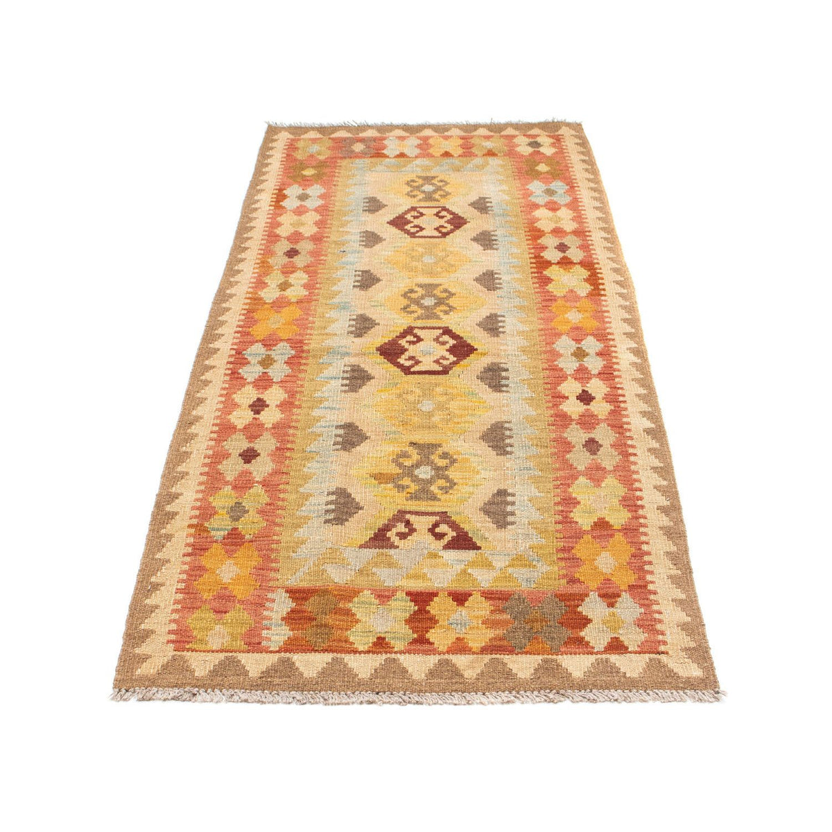 Alfombra de pasillo Alfombra Kelim - Oriental - 195 x 74 cm - beige