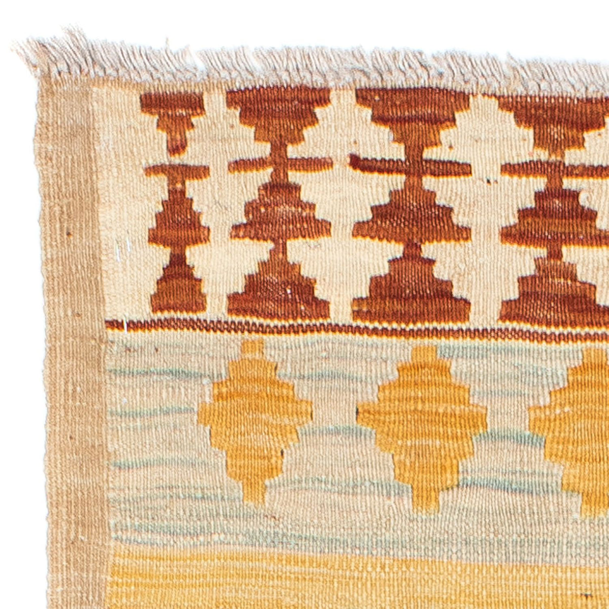 Alfombra de pasillo Alfombra Kelim - Oriental - 207 x 77 cm - beige