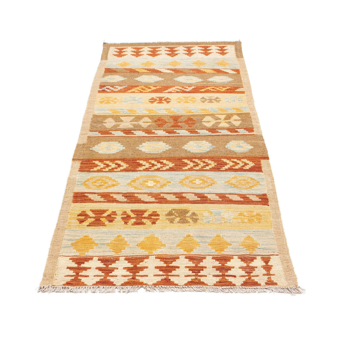 Alfombra de pasillo Alfombra Kelim - Oriental - 207 x 77 cm - beige