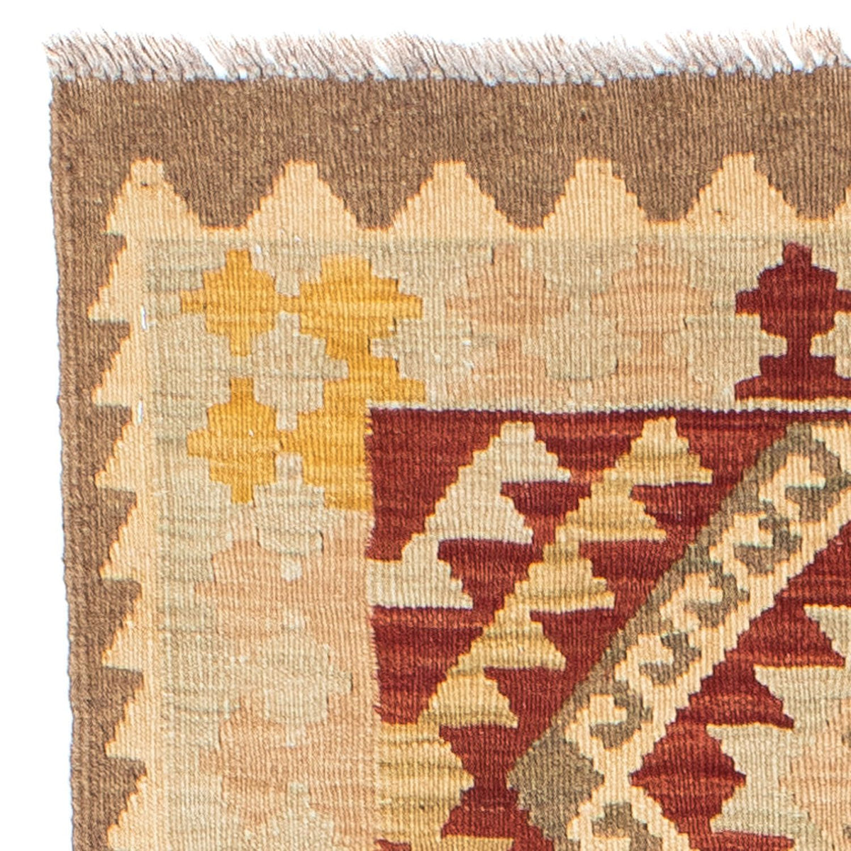 Alfombra de pasillo Alfombra Kelim - Oriental - 198 x 73 cm - beige