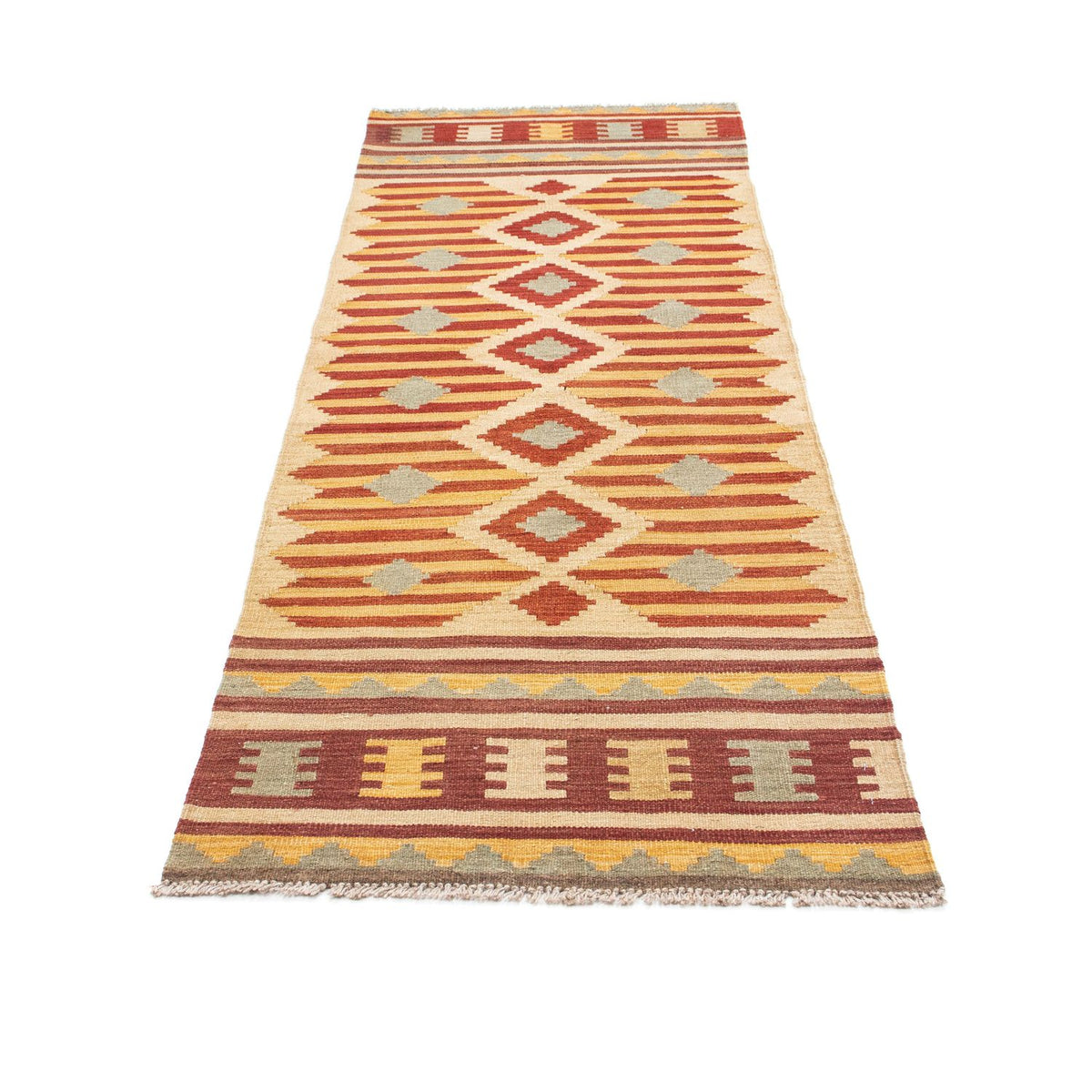 Alfombra de pasillo Alfombra Kelim - Oriental - 207 x 74 cm - beige