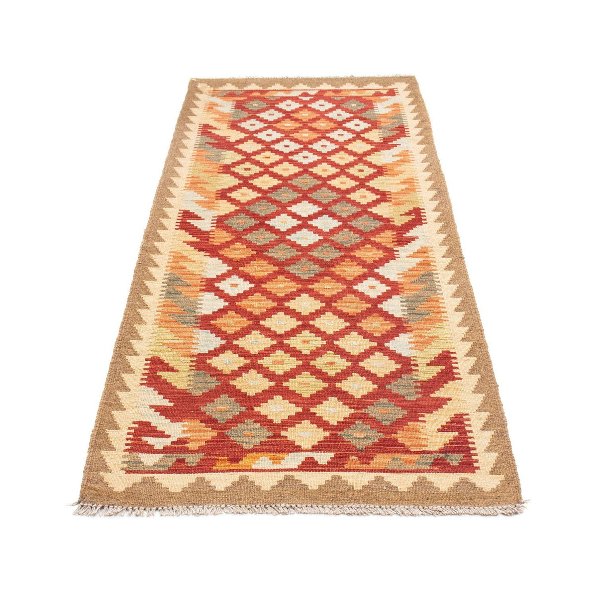 Alfombra de pasillo Alfombra Kelim - Oriental - 195 x 74 cm - óxido
