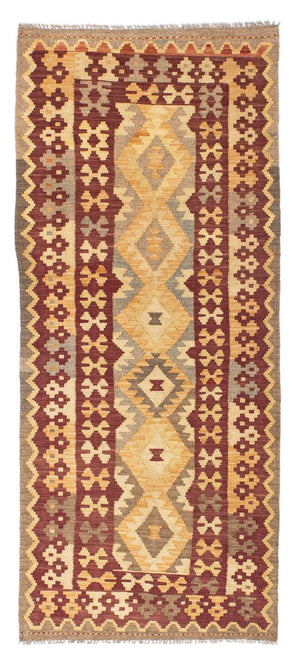 Alfombra de pasillo Alfombra Kelim - Oriental - 195 x 79 cm - marrón