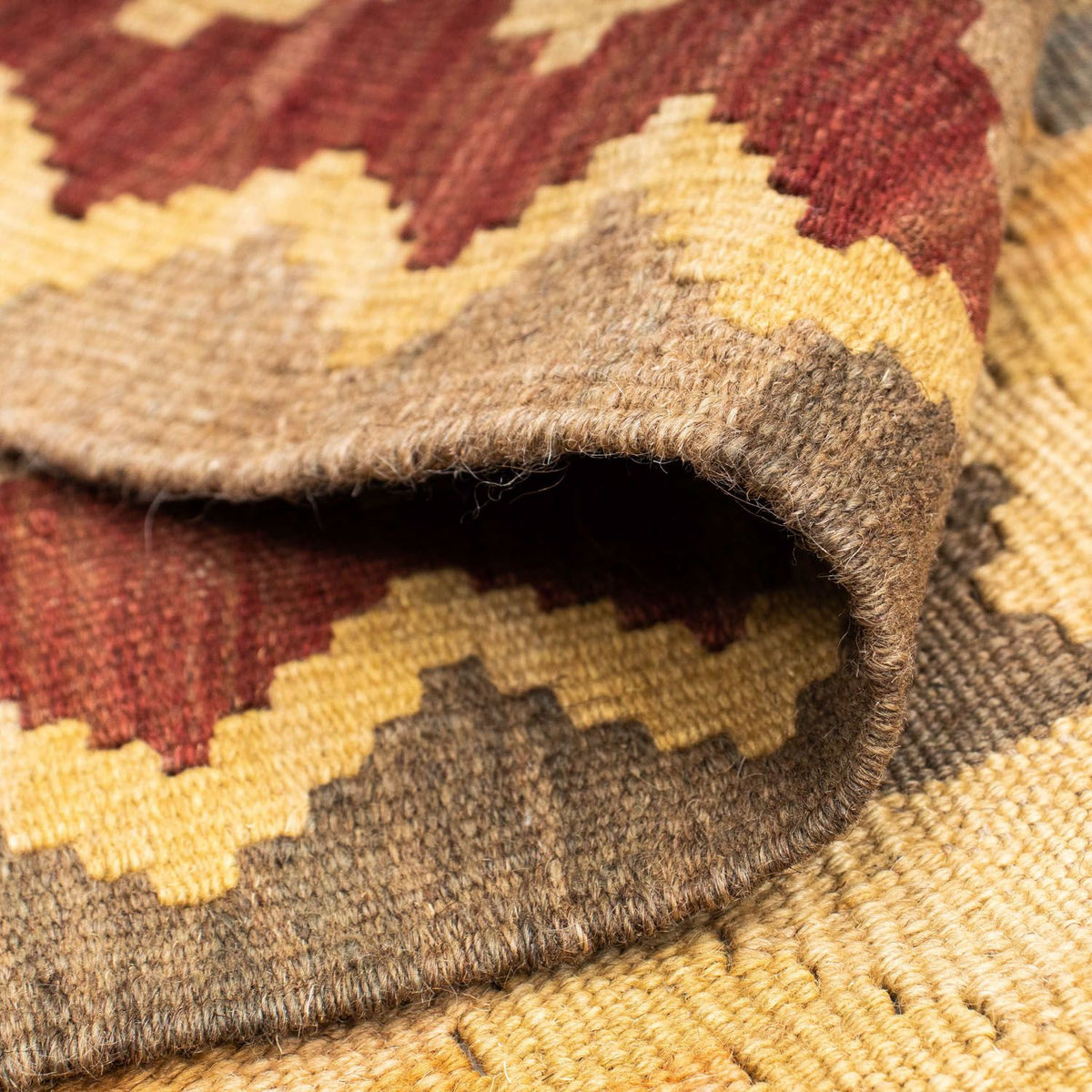 Alfombra de pasillo Alfombra Kelim - Oriental - 195 x 79 cm - marrón