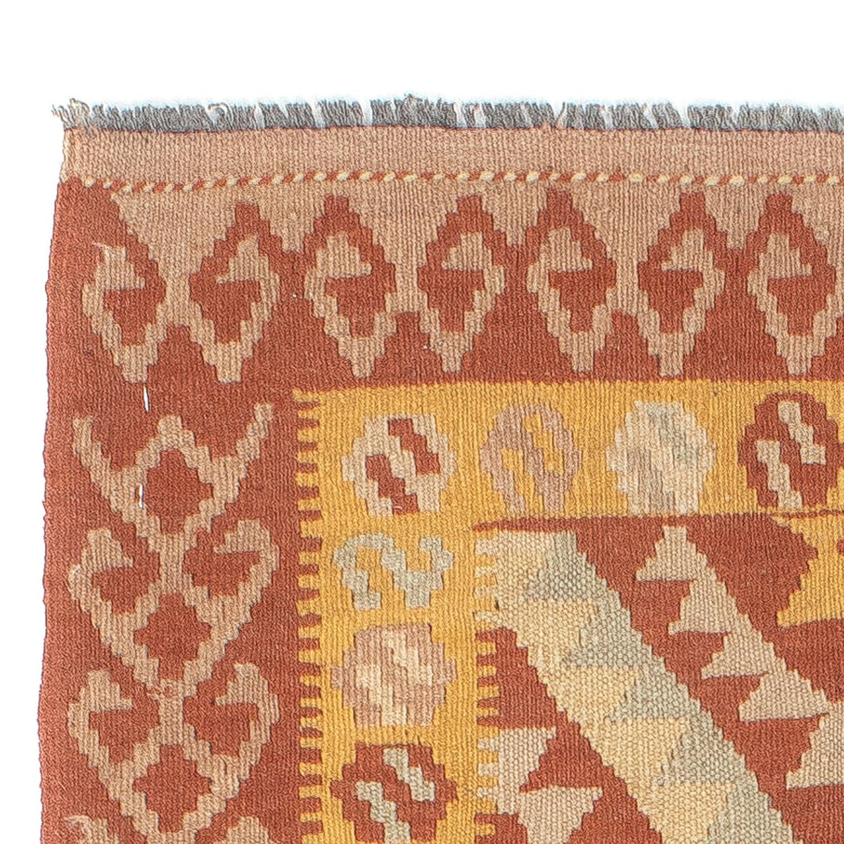 Alfombra de pasillo Alfombra Kelim - Splash - 203 x 69 cm - óxido