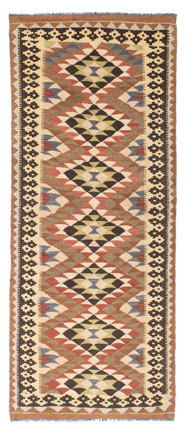 Alfombra de pasillo Alfombra Kelim - Oriental - 207 x 85 cm - marrón claro