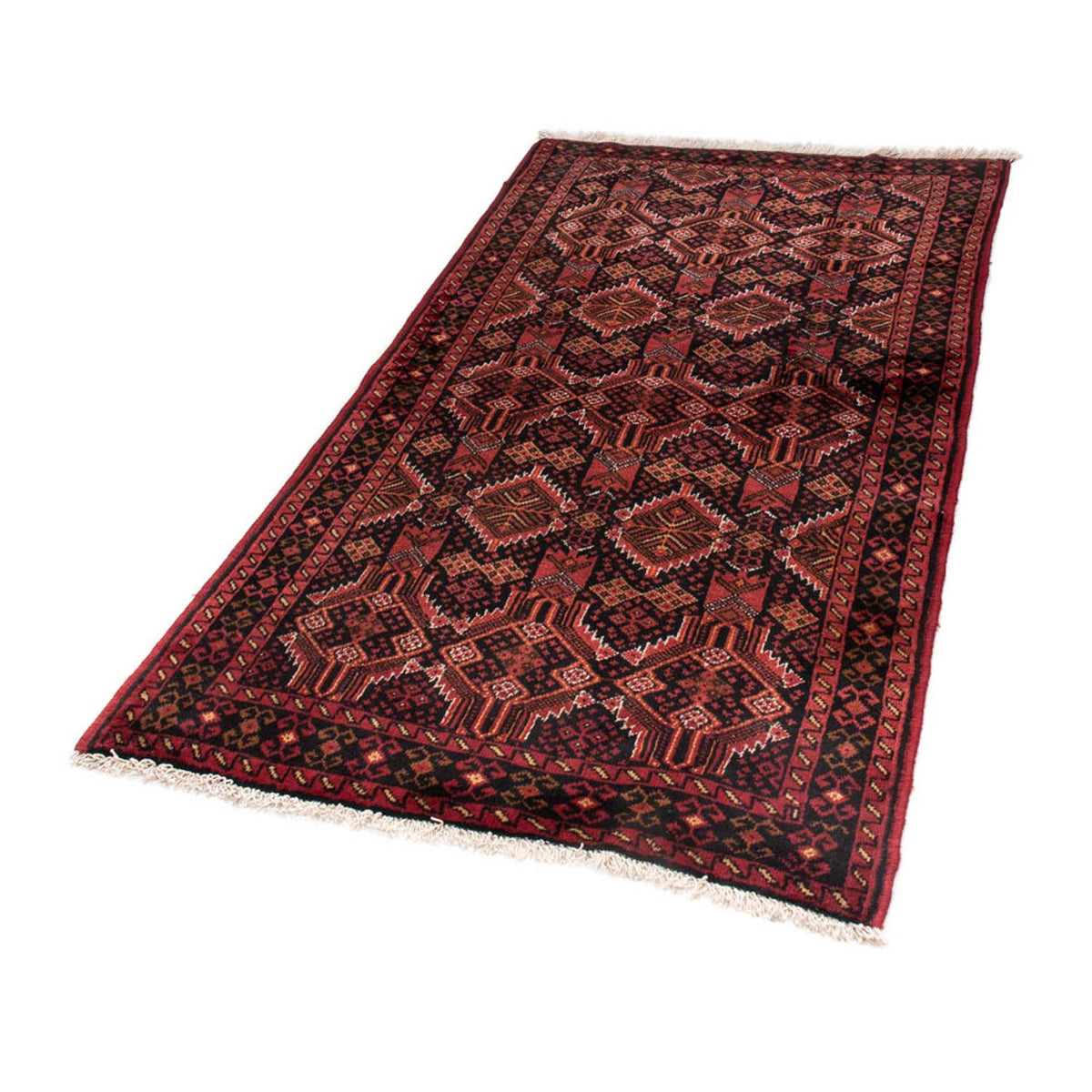 Alfombra de pasillo Alfombra Belutsch - 184 x 96 cm - rojo oscuro