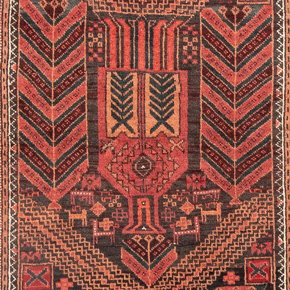 Alfombra de pasillo Alfombra Belutsch - 205 x 100 cm - rojo claro