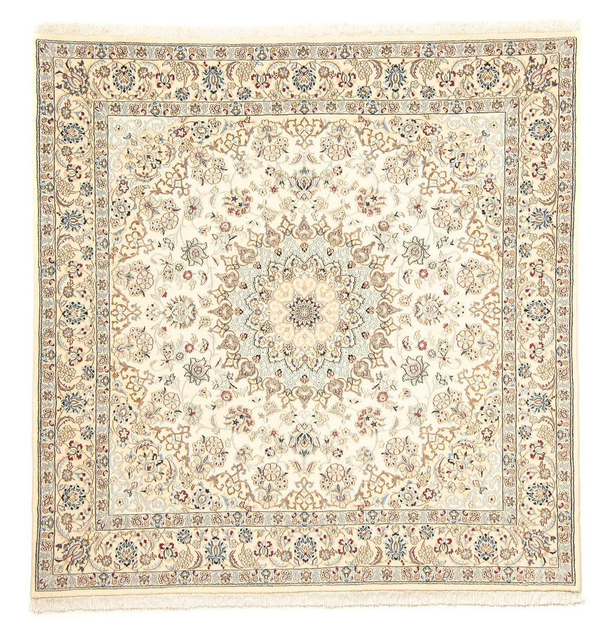Alfombra Persa - Nain - Real cuadrado - 203 x 202 cm - beige