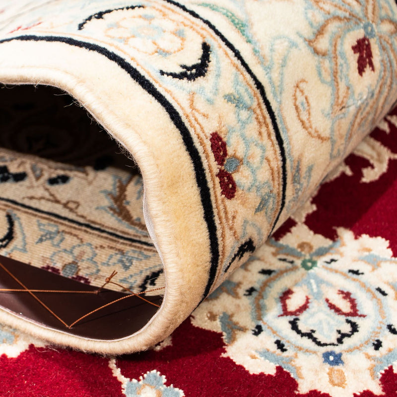 Alfombra Persa - Nain - Real - 236 x 157 cm - rojo oscuro