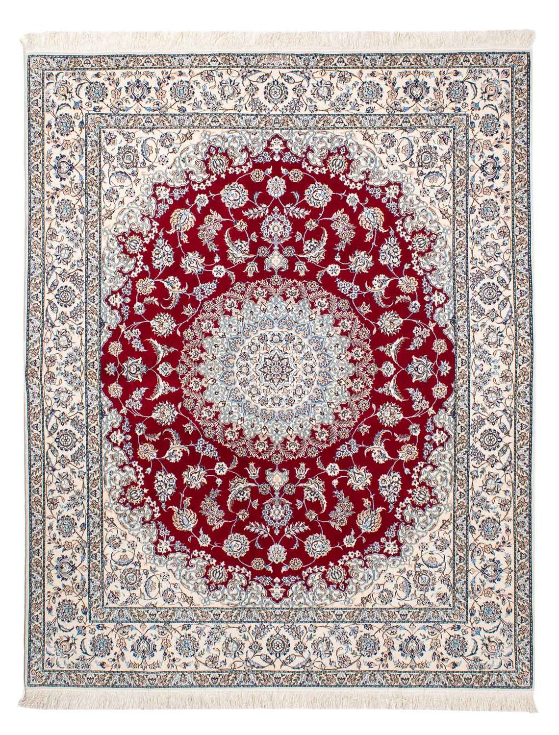 Alfombra Persa - Nain - Prima - 199 x 157 cm - rojo oscuro