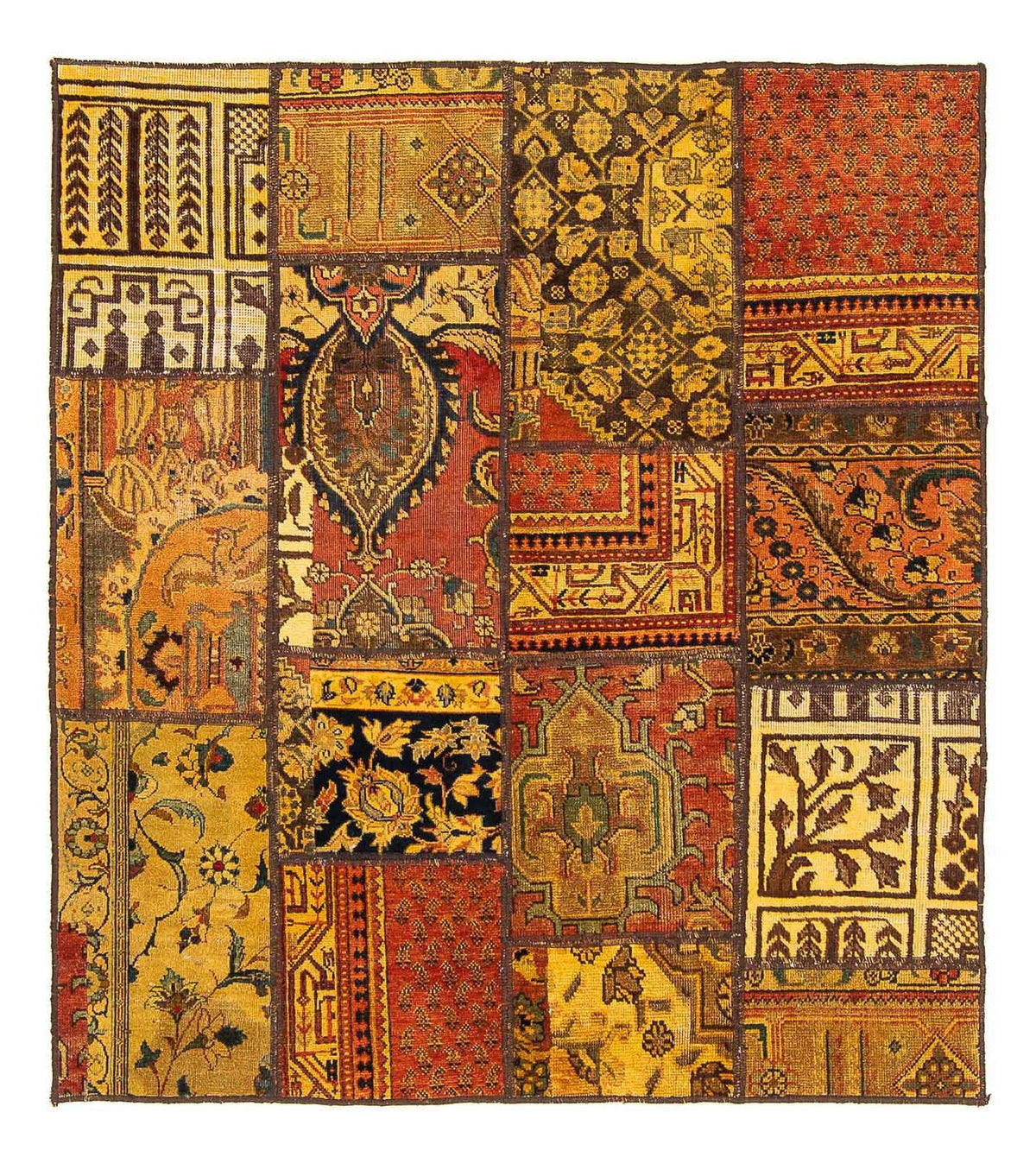 Alfombra de patchwork cuadrado  - 151 x 142 cm - multicolor
