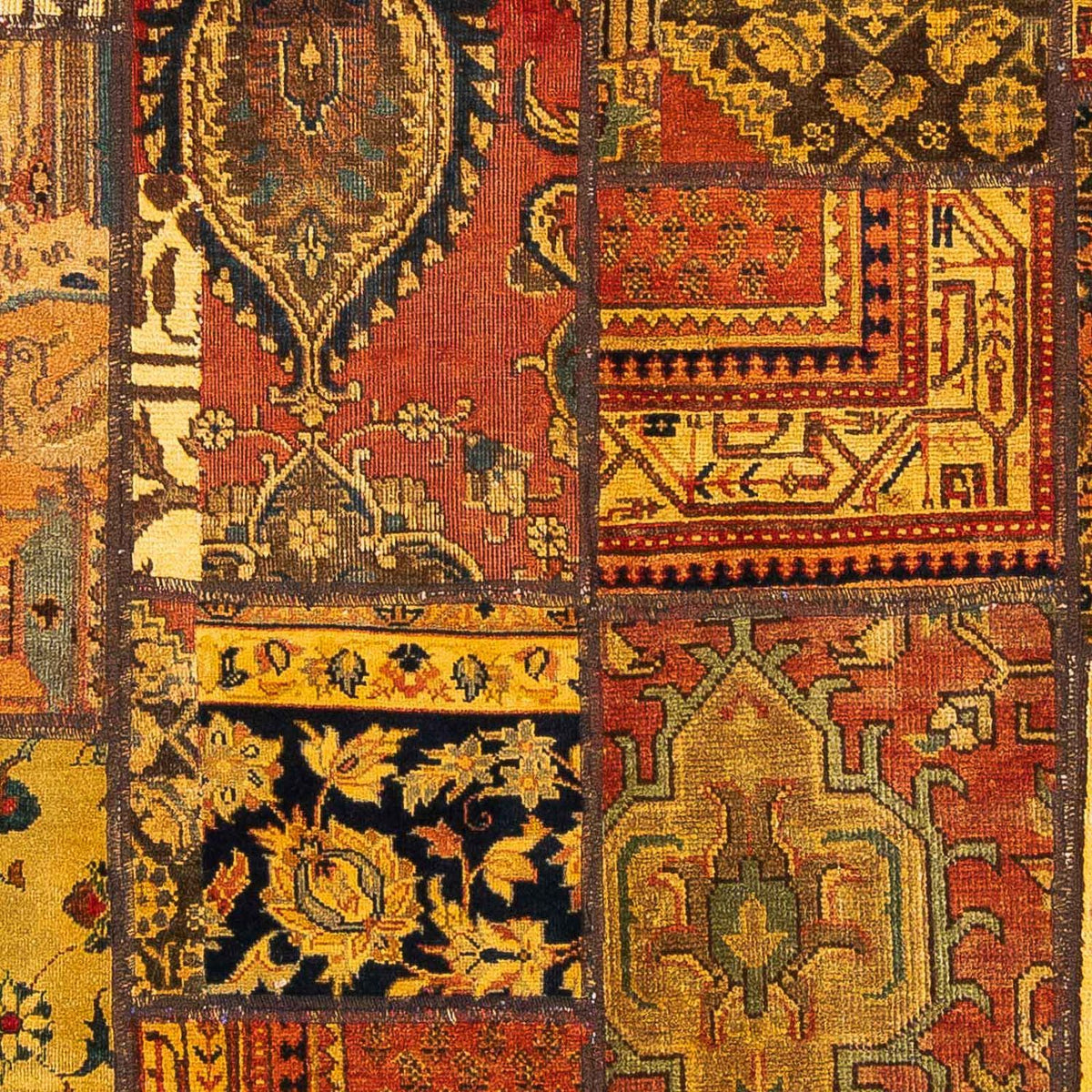 Alfombra de patchwork cuadrado  - 151 x 142 cm - multicolor