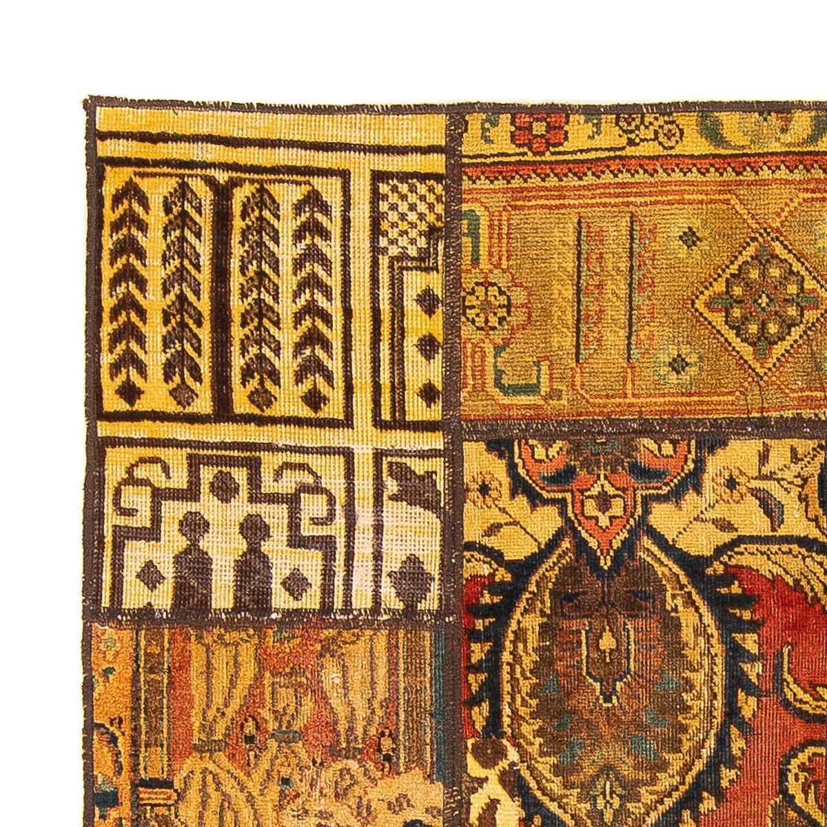 Alfombra de patchwork cuadrado  - 151 x 142 cm - multicolor