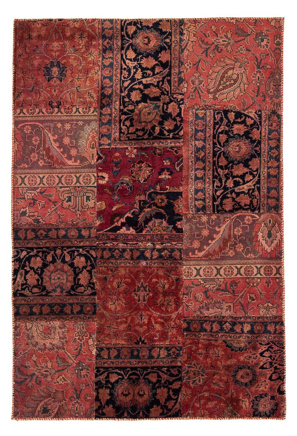 Alfombra de patchwork - 207 x 135 cm - multicolor