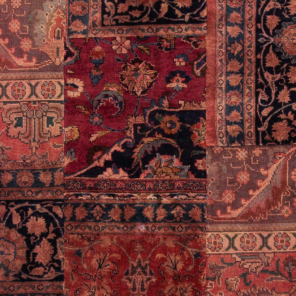 Alfombra de patchwork - 207 x 135 cm - multicolor