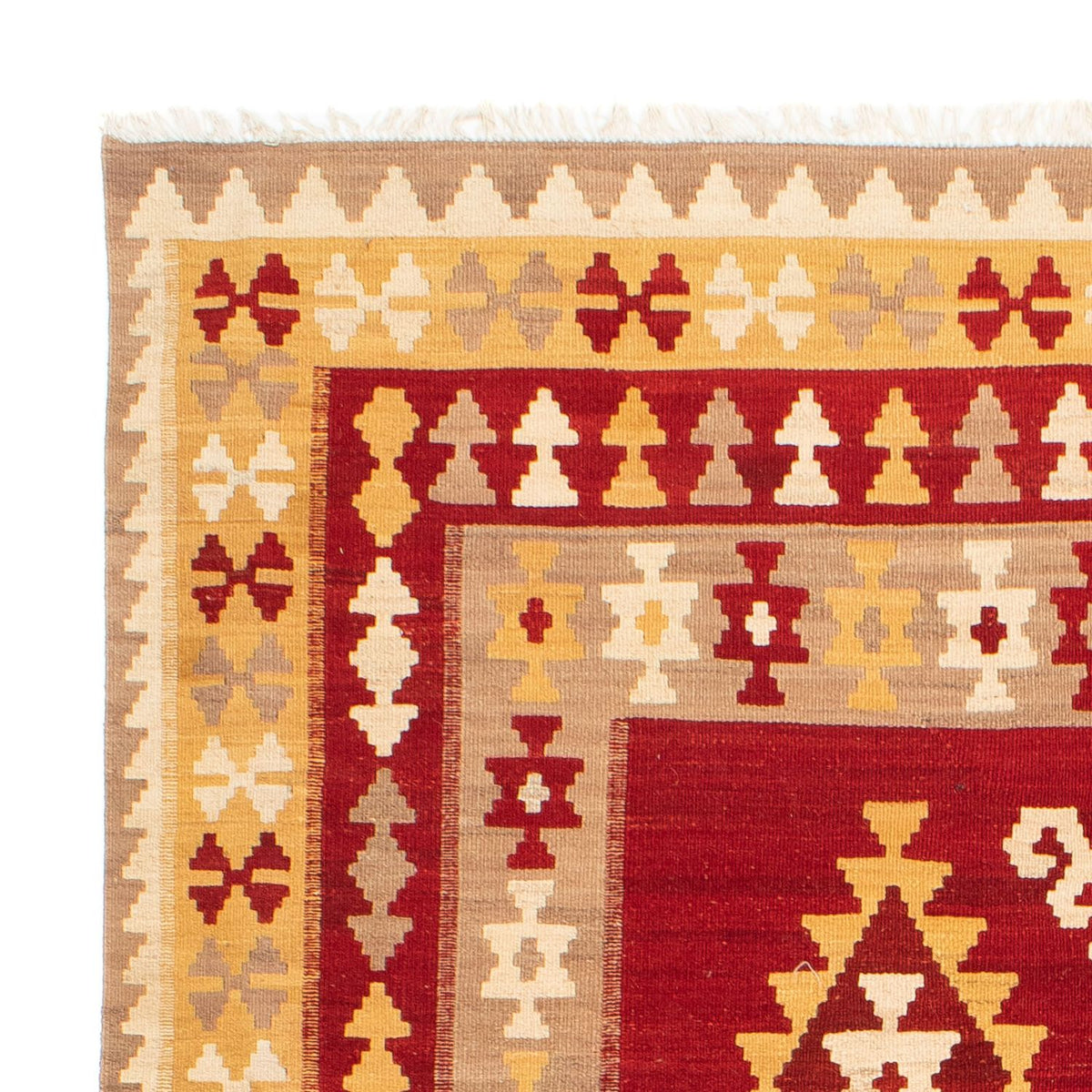 Alfombra Kelim - Oriental - 252 x 178 cm - rojo oscuro