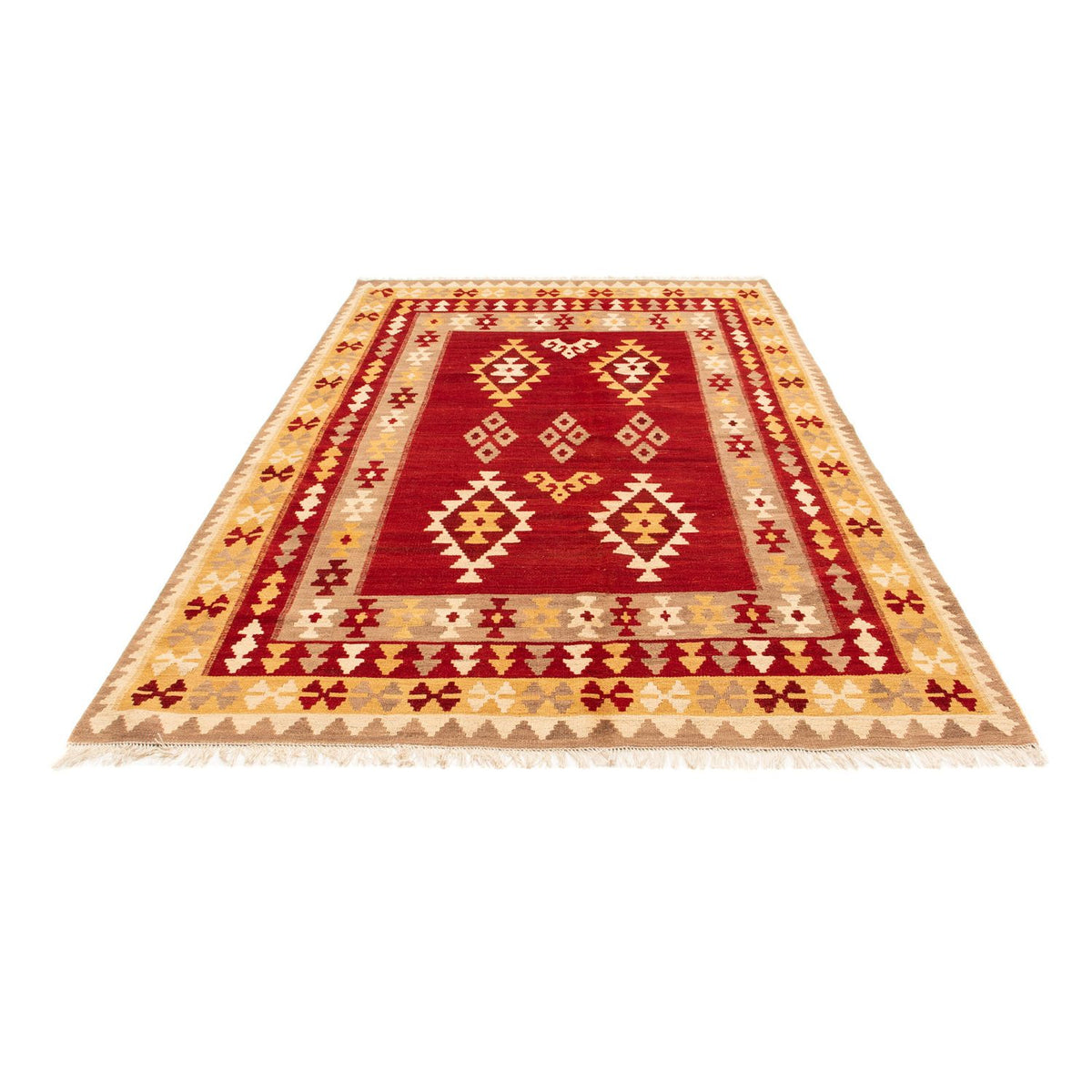 Alfombra Kelim - Oriental - 252 x 178 cm - rojo oscuro