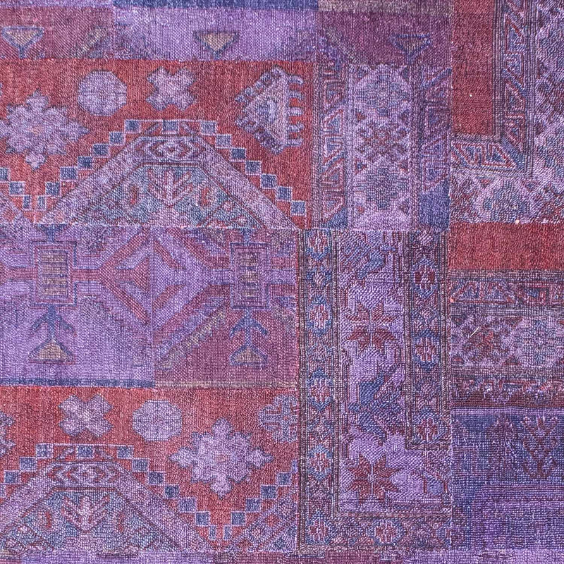 Alfombra de patchwork - 299 x 239 cm - púrpura