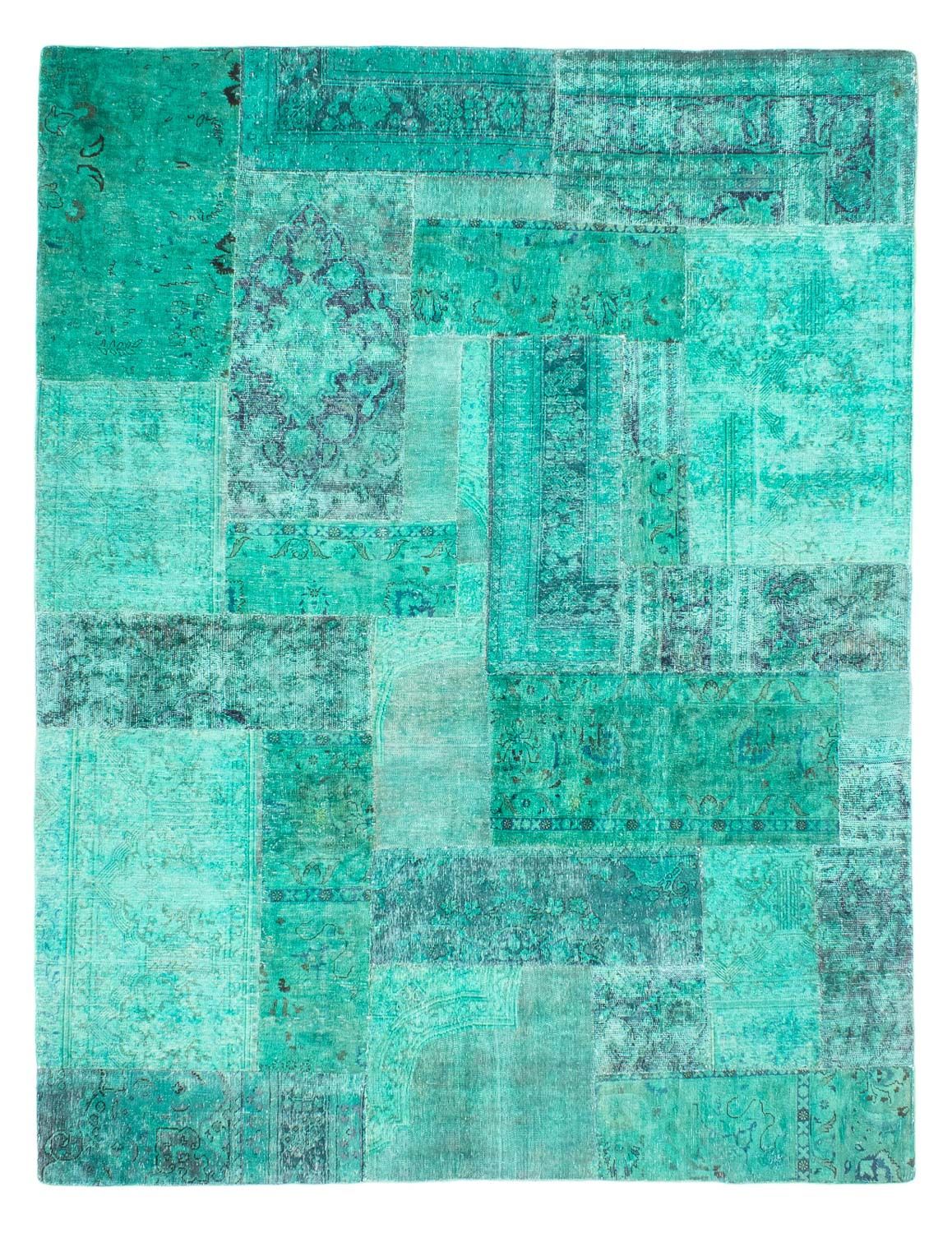Alfombra de patchwork - 297 x 231 cm - turquesa