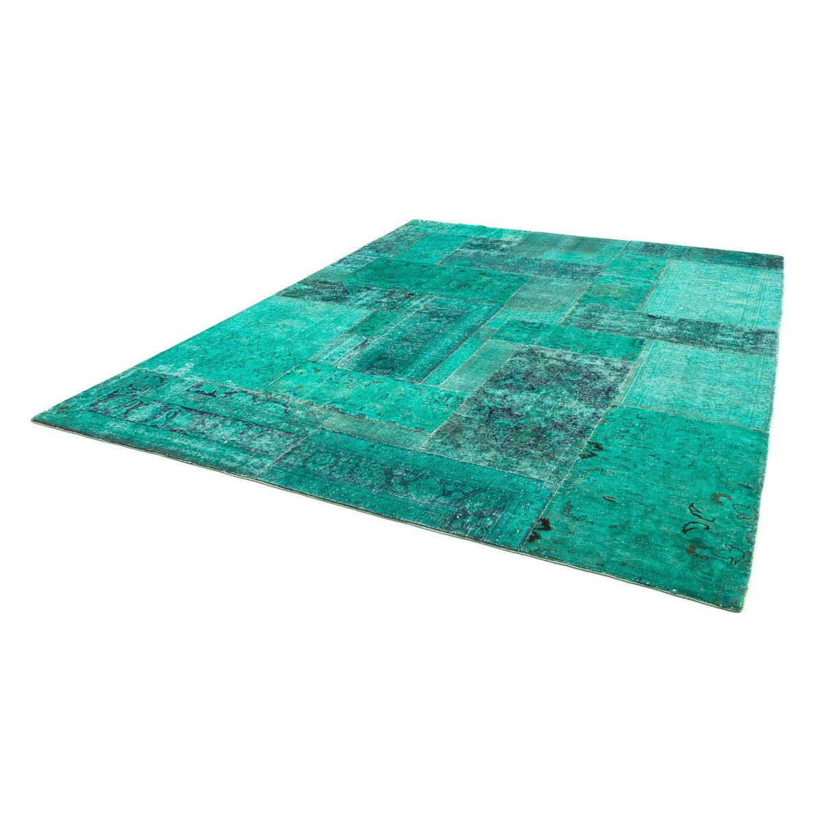 Alfombra de patchwork - 297 x 231 cm - turquesa