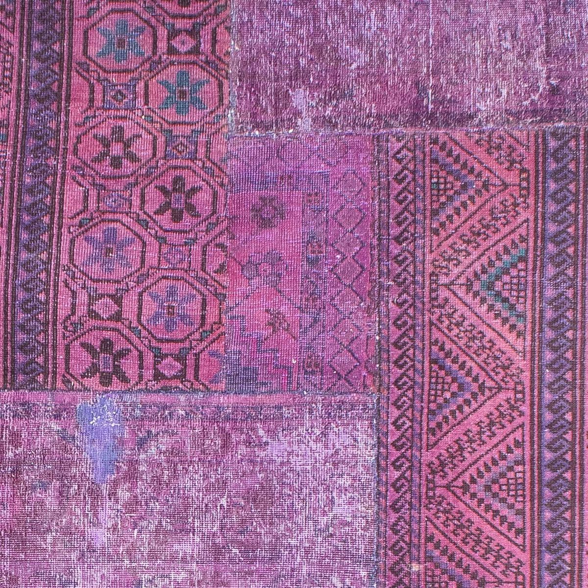 Alfombra de patchwork - 307 x 240 cm - multicolor