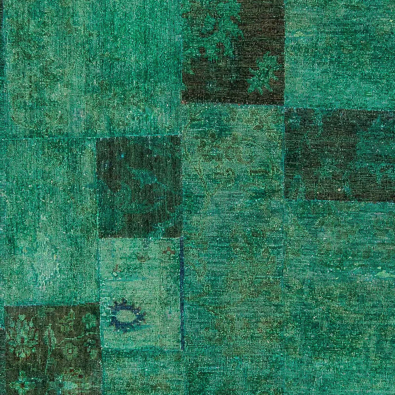 Alfombra de patchwork - 237 x 156 cm - verde