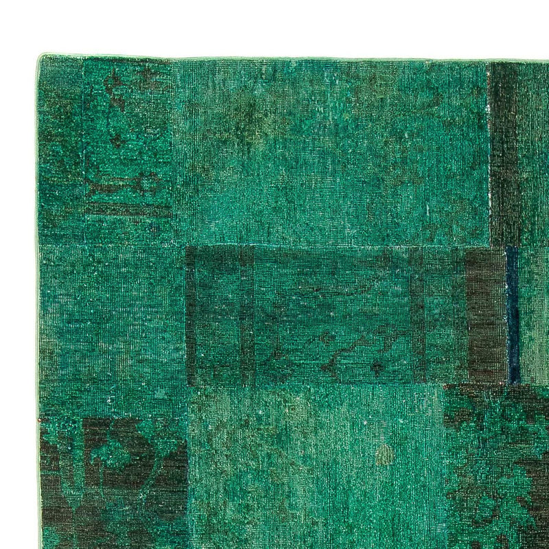 Alfombra de patchwork - 237 x 156 cm - verde